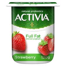 activia full fat strawberry stirred