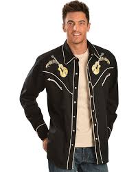 Embroidered Retro Western Shirt Rock And Roll Cowboy Shirt