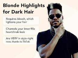 20 blonde highlights on dark hair male