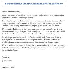 business retirement announcement letter