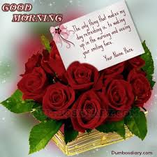 red roses morning wishes with custom