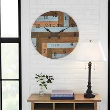 Blue Wooden Shiplap Wall Clock
