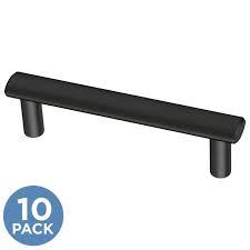 matte black oval bar drawer pulls