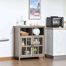 Homcom Oak Kitchen Storage Cabinet With