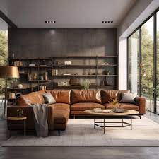 Brown Sofa Home 3d Rendering