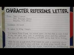 write a character reference letter