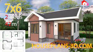 2 bedrooms gable roof house plans