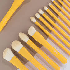 yellow makeup brush set makeup