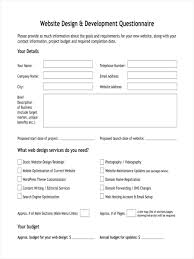 Free 39 Questionnaire Forms Pdf