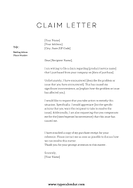 claim letter templates pdf