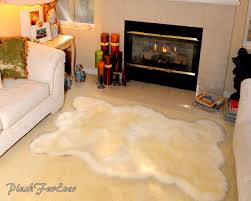 white polar bear rug faux fur 3 x 5