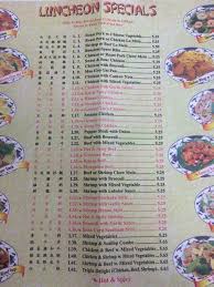 menu of ming garden in winston m