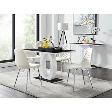 White Corona Faux Leather Dining Chairs
