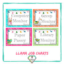 Teacher Resource Llama Job Charts The Teacher Hero