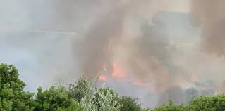 Σε εξέλιξη εξακολουθεί να είναι η φωτιά που εκδηλώθηκε τις απογευματινές ώρες στην περιοχή νέα αλμυρή. Agrinio Megalh Fwtia Sthn Abwranh Binteo Pelop Gr
