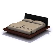 Real wood, an upholstered headboard, double strength slats, and an overall timeless design make thuma's the bed one of the best platform beds on the market. Modern Dark Wood Platform Bed 3d Model Cgtrader