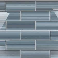 Deep Ocean 4 In X 12 In Glass Tile For Kitchen Backsplash And Showers 10 Sq Ft Per Box