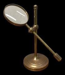 Vintage Brass Magnifying Glass With Stand