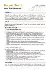 No matter what positions you're applying for, or what field you're in, some do's and don'ts generally apply across the board. Quality Assurance Manager Resume Samples Qwikresume