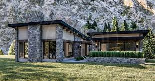1 Story Modern Mountain House Plan