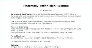 Kaiser Pharmacist Pharmacy Tech Job Description Resume From Sample