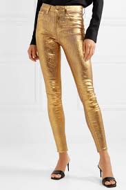 Margot Metallic Coated High Rise Skinny Jeans