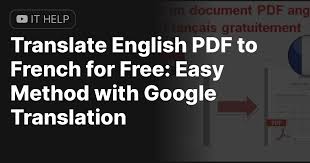 translate english pdf to french for
