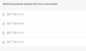 Select The Quadratic Equation That Has
