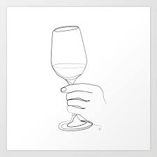 Hand Holding Wine Glass Art Print