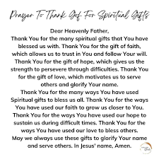 powerful prayer for spiritual gifts
