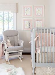 Gray Spindle Nursery Crib With Pink