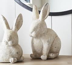 Stone Easter Bunny Sculptures Pottery