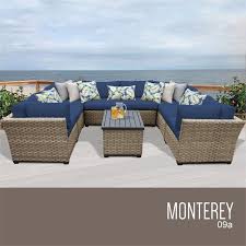 Patio Wicker Sectional Set 09a In Navy