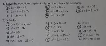 I Solve The Equations Algebraically