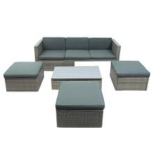 wicker outdoor patio sofa sectional set