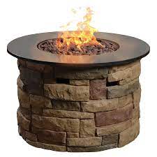 Deluxe propane diy gas fire pit kit & 50 lifetime warranted 316 burner. Bond Bond Signature 36 6 In W 50000 Btu Brown Composite Propane Gas Fire Table In The Gas Fire Pits Department At Lowes Com