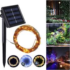 100 200 Led Solar Powered String Fairy Light Holiday Outdoor Waterproof Safe Copper Wire Lights For Festival Party Decoration Lighting Strings Aliexpress