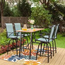 Dining Set With Sling Swivel Chairs