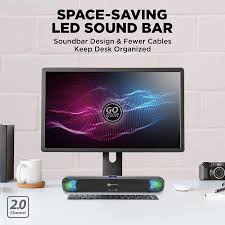 The issue, then, is connecting these speakers to the computer. Gogroove Computer Speaker Led Soundbar Sonaverse Sense Usb Powered Led Speaker For Desktop And Laptop With Colorful Mood Light Cycle Wired Aux Input Headphone And Microphone Ports Stereo Drivers Computer Speakers Computers