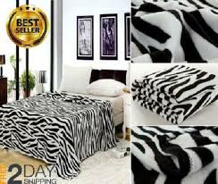 Queen Size Zebra Animal Print Plush