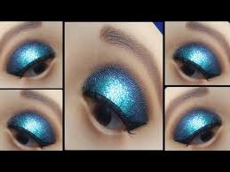 navy blue colour saree eye makeup