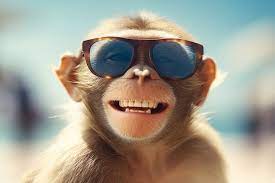 funny monkey with gles images free