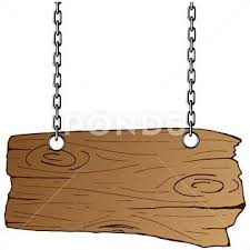 Wooden Board Hangs From Chains Empty