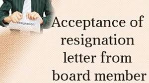 of resignation letter from board member
