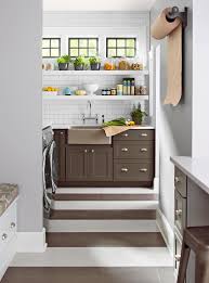 The tile has steel panels that have to be inserted in small sized chips and those chips have to be glued to the ceramic. Make A Small Kitchen Look Larger With These Clever Design Tricks Better Homes Gardens