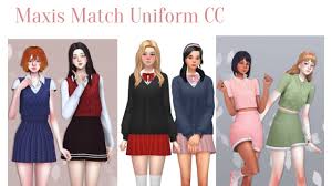sims 4 maxis match uniform cc and hsy