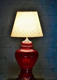 Straight Cut Glass Brass Table Lamp