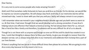 condolence letter to a friend who lost