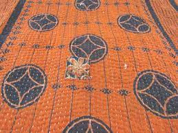 kantha reversible orange black bed