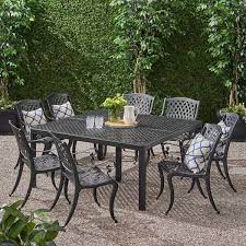Metal Square Table Outdoor Dining Set